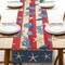 4th of July Beach Dining Table Runner, Patriotic America Coastal Starfish Conch Coral Stripes Burlap Kitchen Decoration, American USA Indoor Outdoor Home Decor